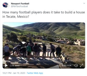 Newport Football Builds House in Tecate, Mexico